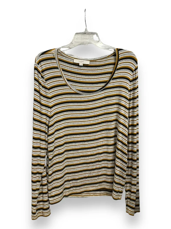 Top Long Sleeve By Loft In Striped Pattern, Size: Xl Lumberjack