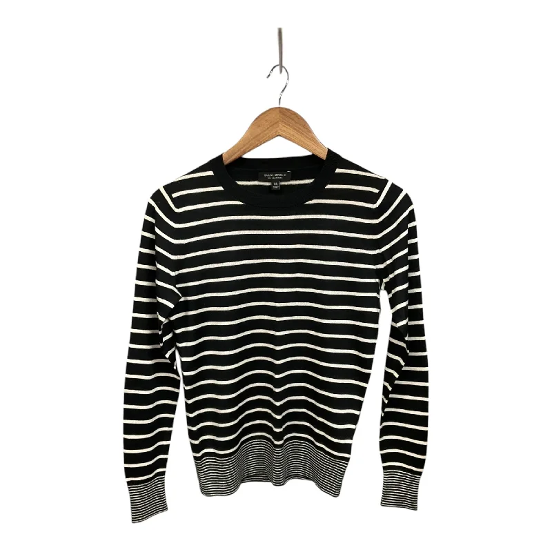 Top Long Sleeve By Banana Republic In Black & White, Size: Xs Monochromatic Office Style