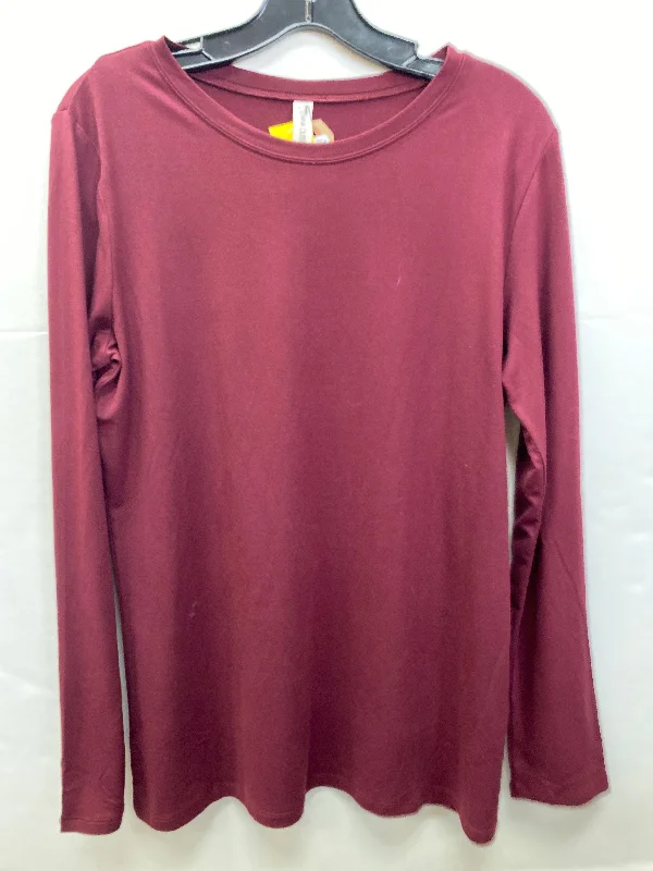 Top Long Sleeve By Zenana Outfitters In Purple, Size: Xl Adventure