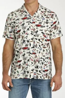 Cinch Men's Camp Shirt/MTW1401046 Youthful Men's Pop