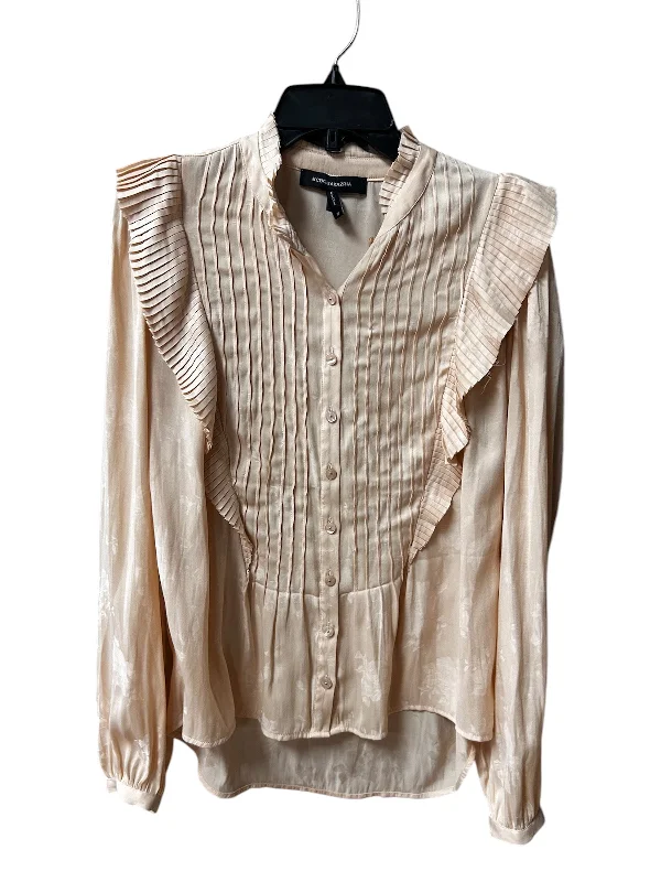 Top Long Sleeve By Bcbgmaxazria In Tan, Size: M Sporty Men's Athleisure 