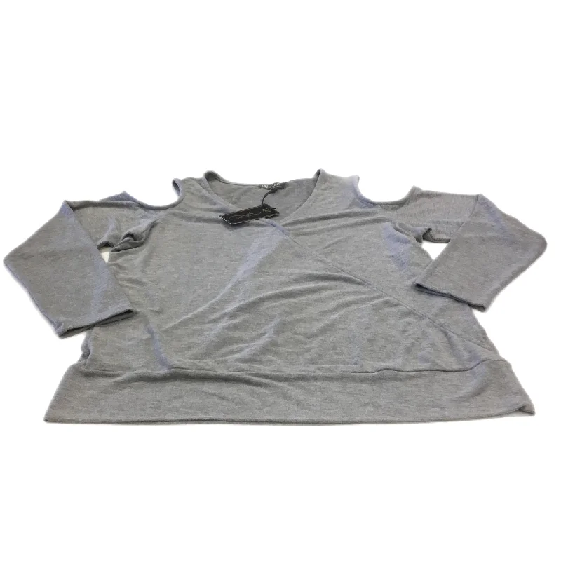 Top Long Sleeve By Clothes Mentor In Grey, Size: Xl Casual Men's Japanese 