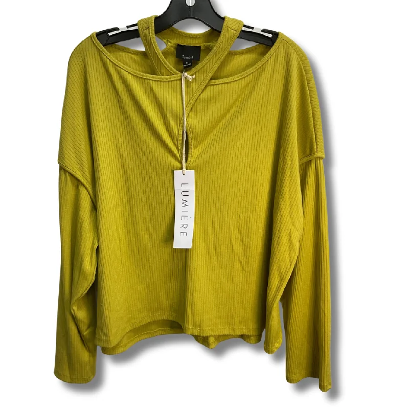 Top Long Sleeve By Lumiere In Yellow, Size: M Stylish Men's Neon