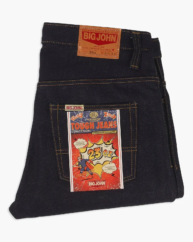 Big John M104G Tough 23oz Straight Fit Selvedge Mens Jeans - Unwashed Casual Men's Short