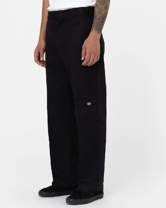 Dickies Double Knee Work Trousers - Black Laid