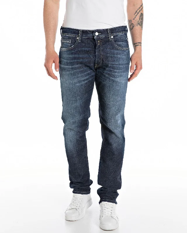 Replay Grover Straight Fit Mens Jeans - Dark Blue Hip Men's Urban