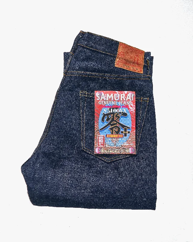 Samurai Jeans S5100VX 17oz Zero+ High Rise Straight Fit Selvedge Mens Jeans - Onewash Casual Men's Japanese 