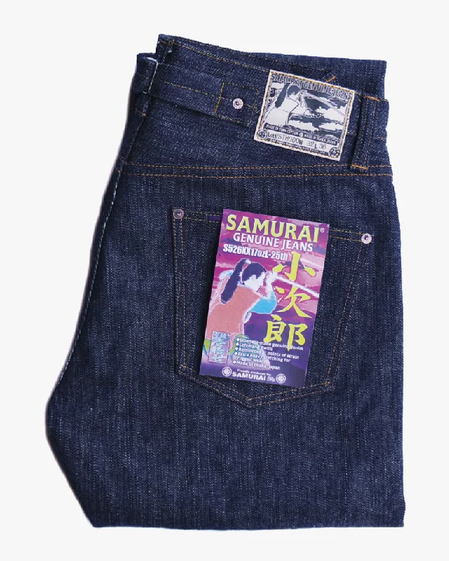 Samurai Jeans S526XX17ozL-25th Sasaki Kojiro Model 17oz Regular Straight Selvedge Jeans - Indigo Onewash Cool Men's Skate