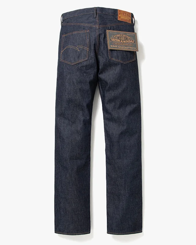 Studio D'Artisan SP-085 45th Anniversary 'Ishikawadai' 13oz Regular Straight Selvedge Mens Jeans - Indigo Onewash Confident Men's Power